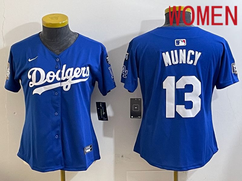 Women Los Angeles Dodgers #13 Muncy Blue Game 2024 Nike MLB Jersey style 11215->women mlb jersey->Women Jersey